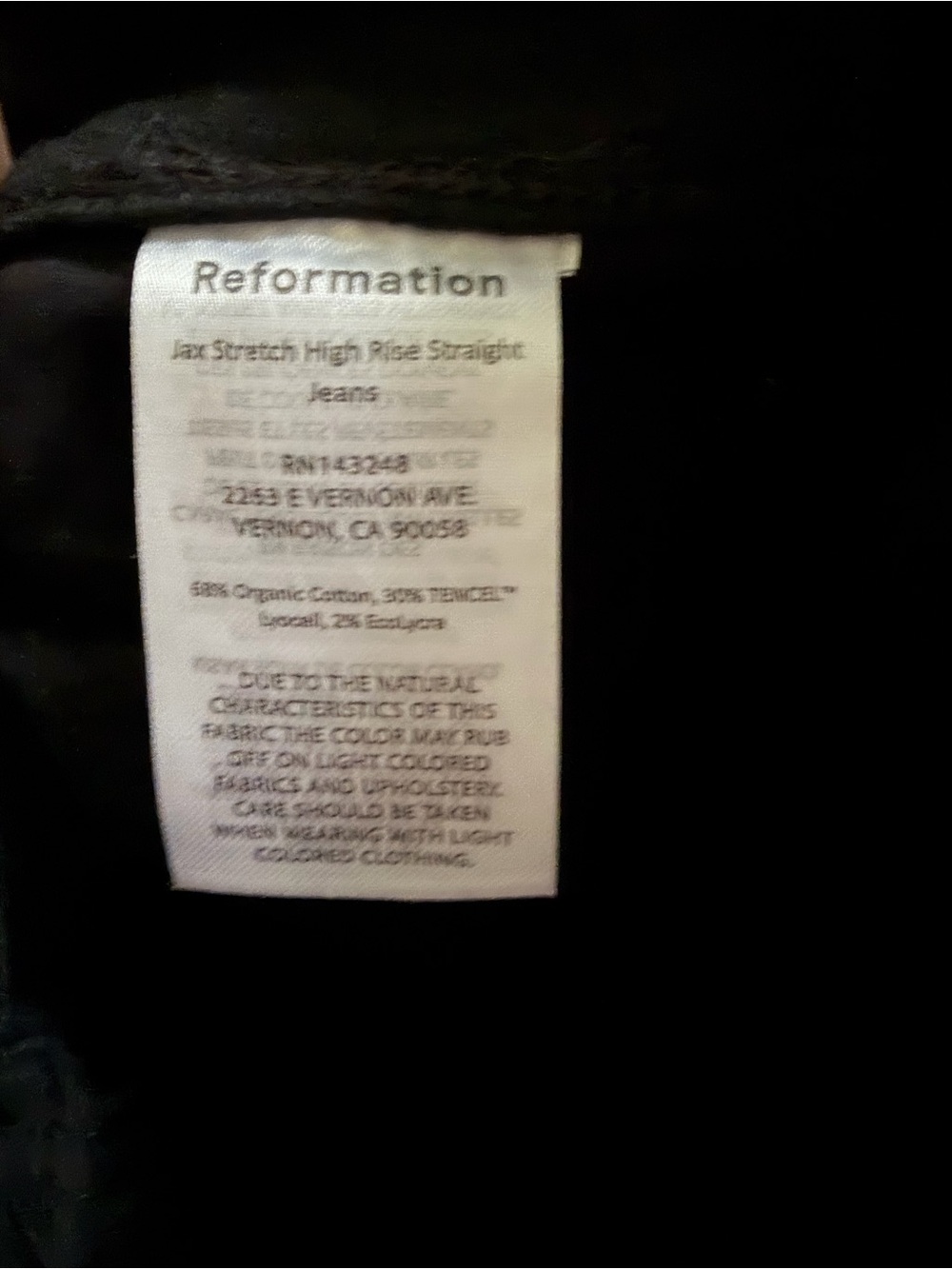 Reformation Jax Stretch High Rise Straight
Jeans Size 25 - Picture 10 of 10